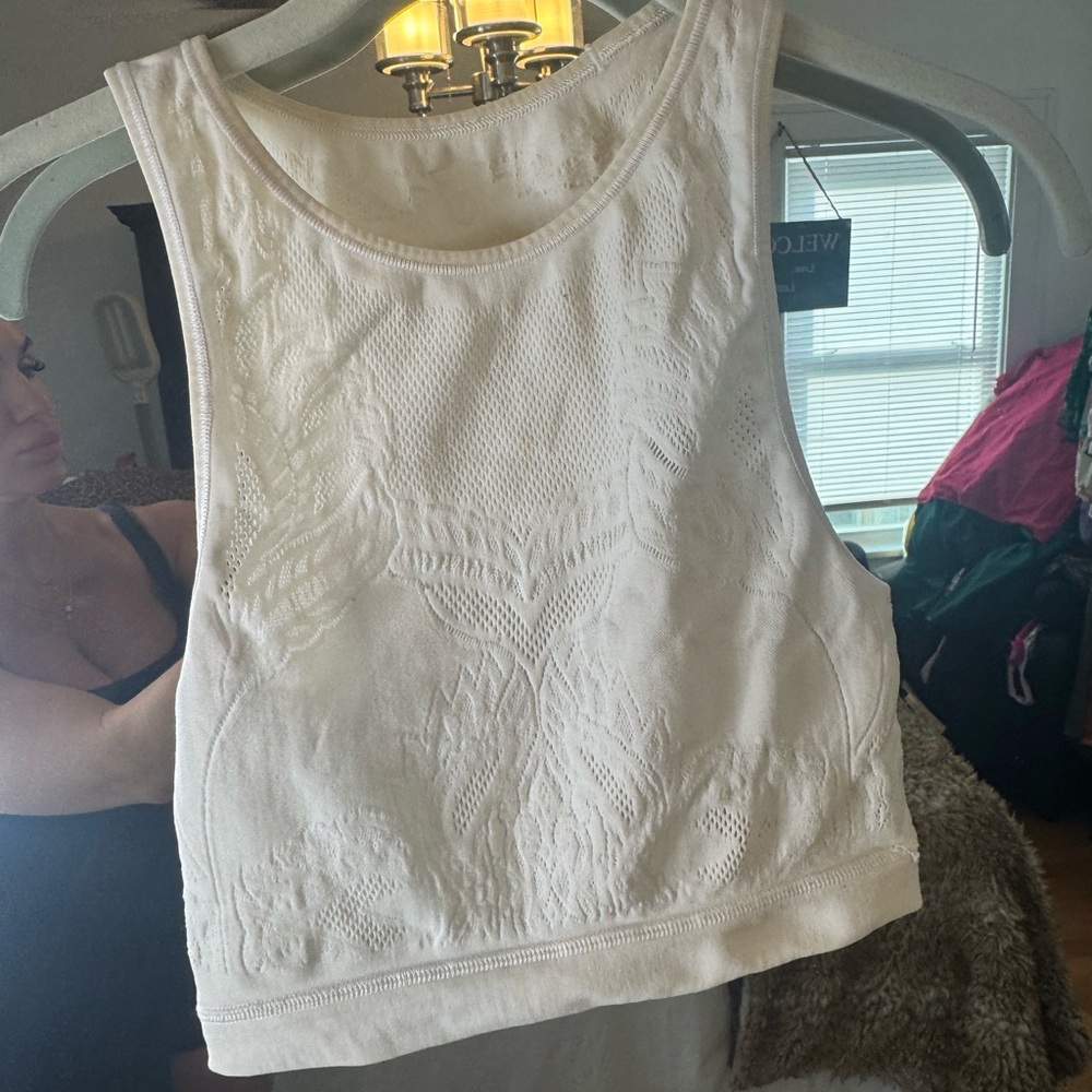 Lululemon Athletica white/Cream Lace Crop Top